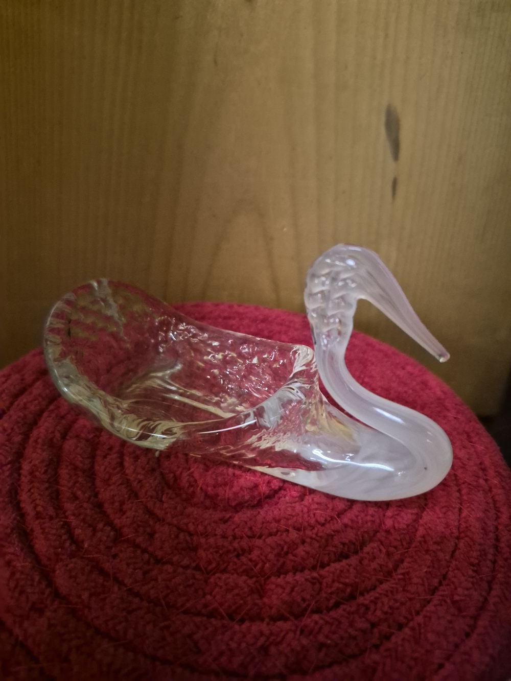 ✨ Vintage Hand-Blown Art Glass Mini Swan - Frosted Beak ✨